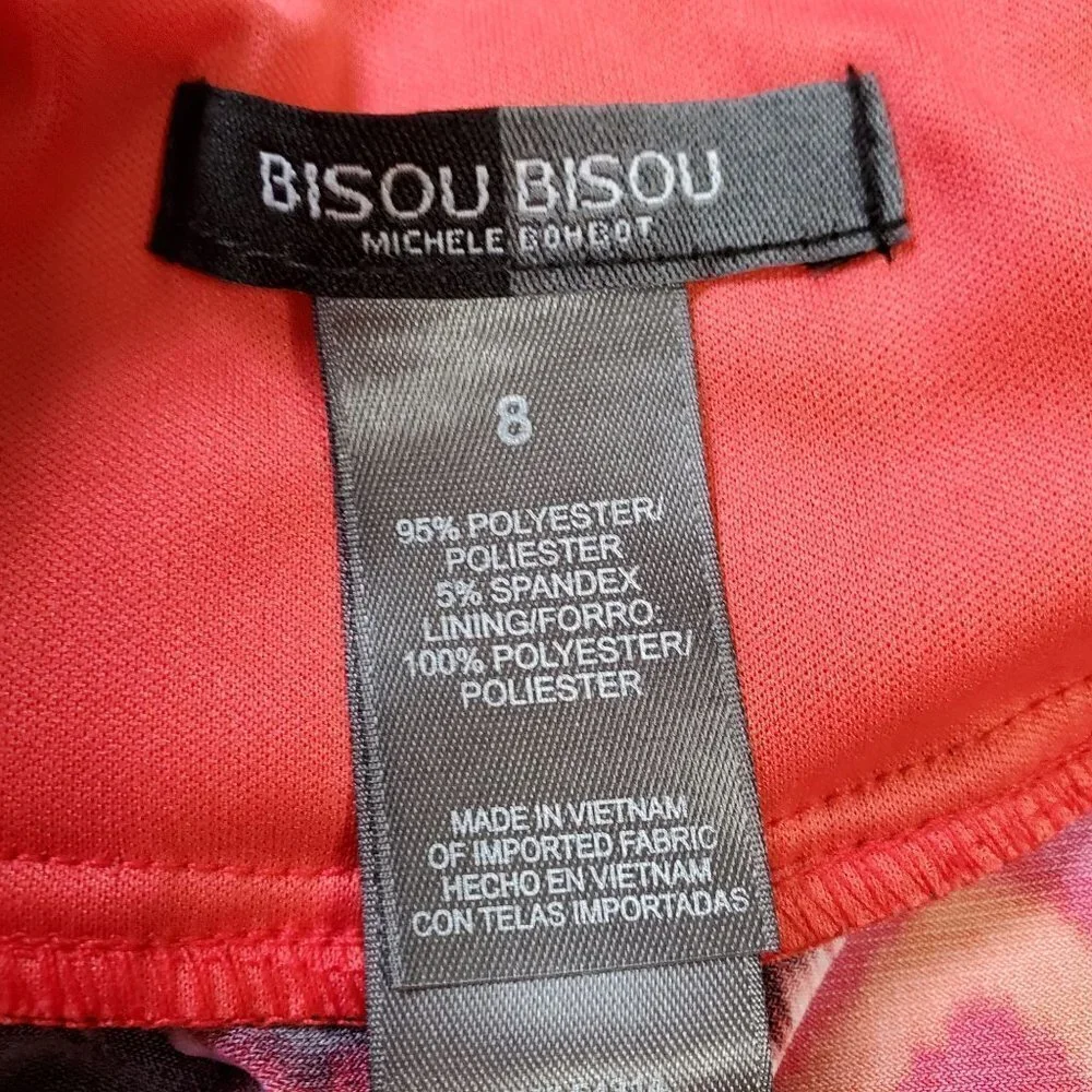 BISOU Bisou Zig Zag Lined Pullover Multi-Color Braided Straps Maxi Dress Size 8 - Picture 7 of 8